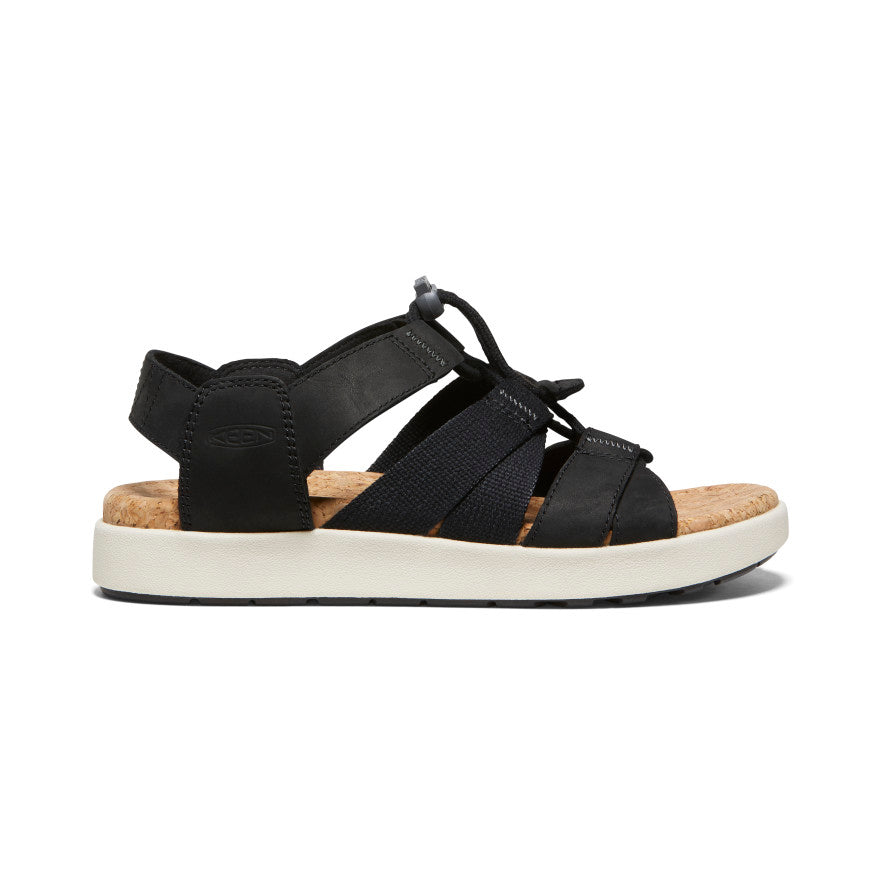 Women's Elle Mixed Strap Sandal - black