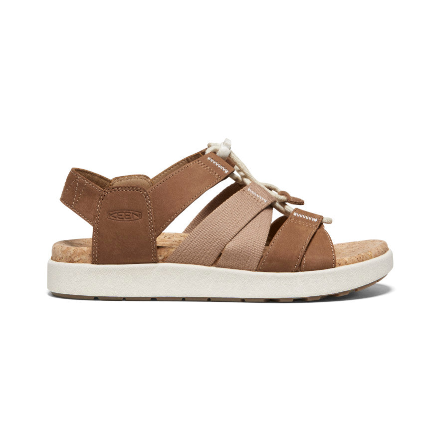 Women's Elle Mixed Strap Sandal - brown